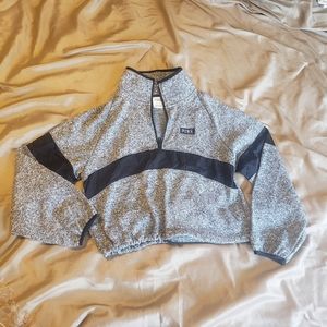 Pink sweater, size small, gray and black